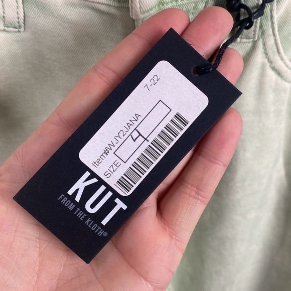 Kut From The Kloth Pastel Green Acid Wash Rachel Mom Jeans - NWT - Size 4 - Picture 7 of 15